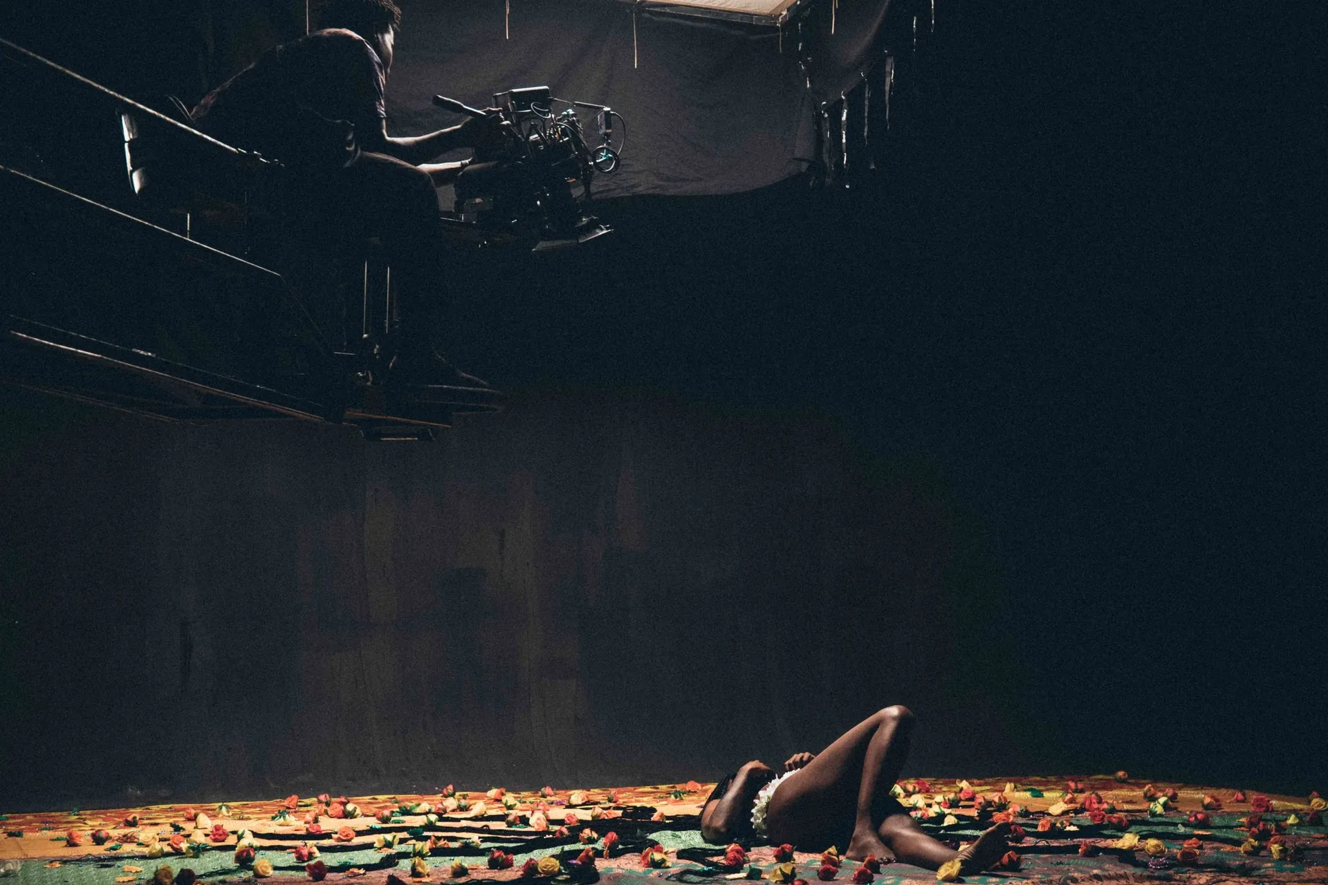 Tiwa Savage Koroba — behind the scenes, flower petals on floor