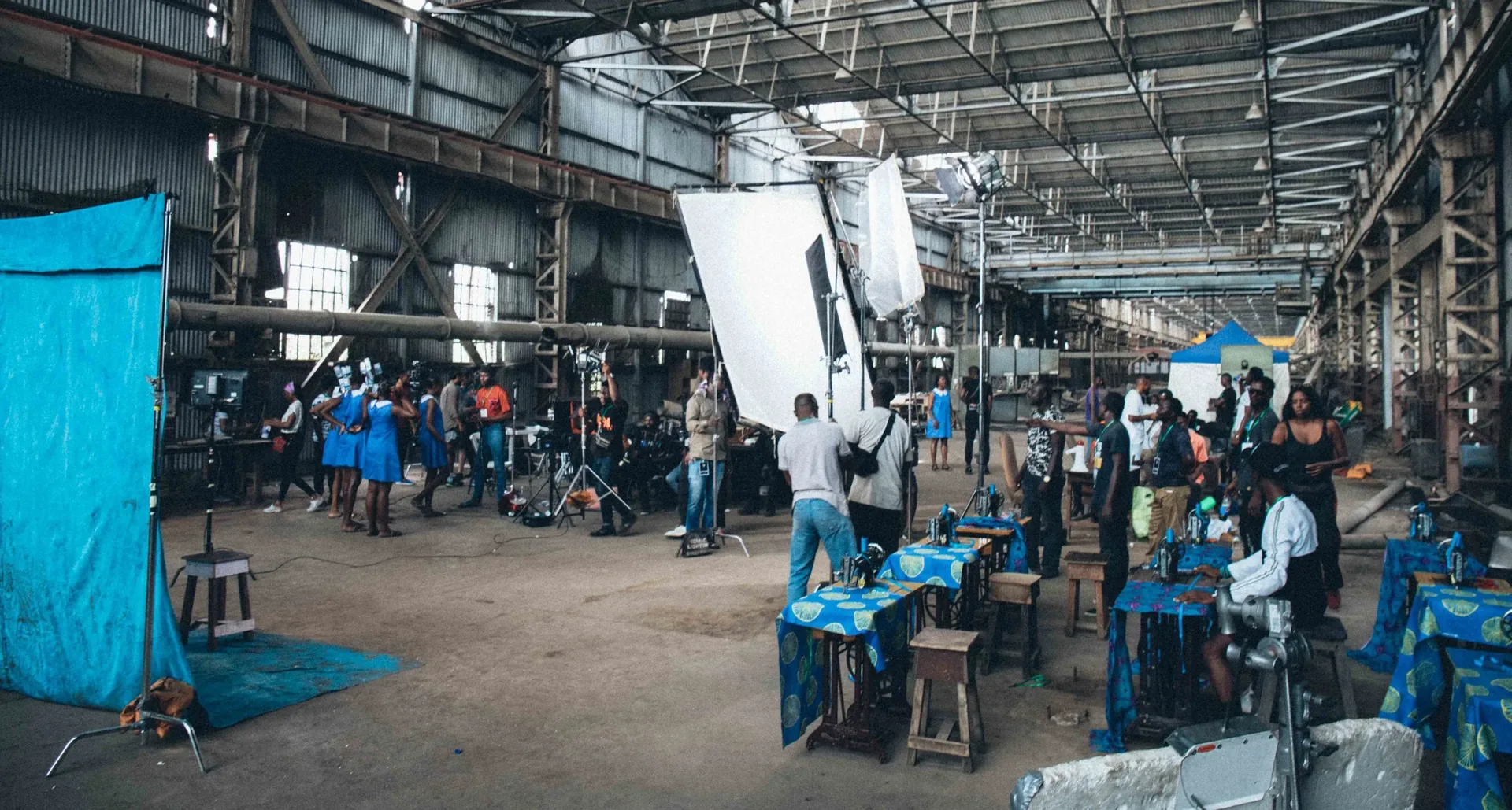 Tiwa Savage Koroba — behind the scenes, warehouse set wide shot